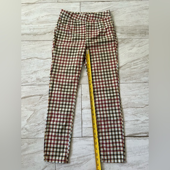 Free People Red, White & Blue Plaid Skinny Pants - Picture 3 of 5